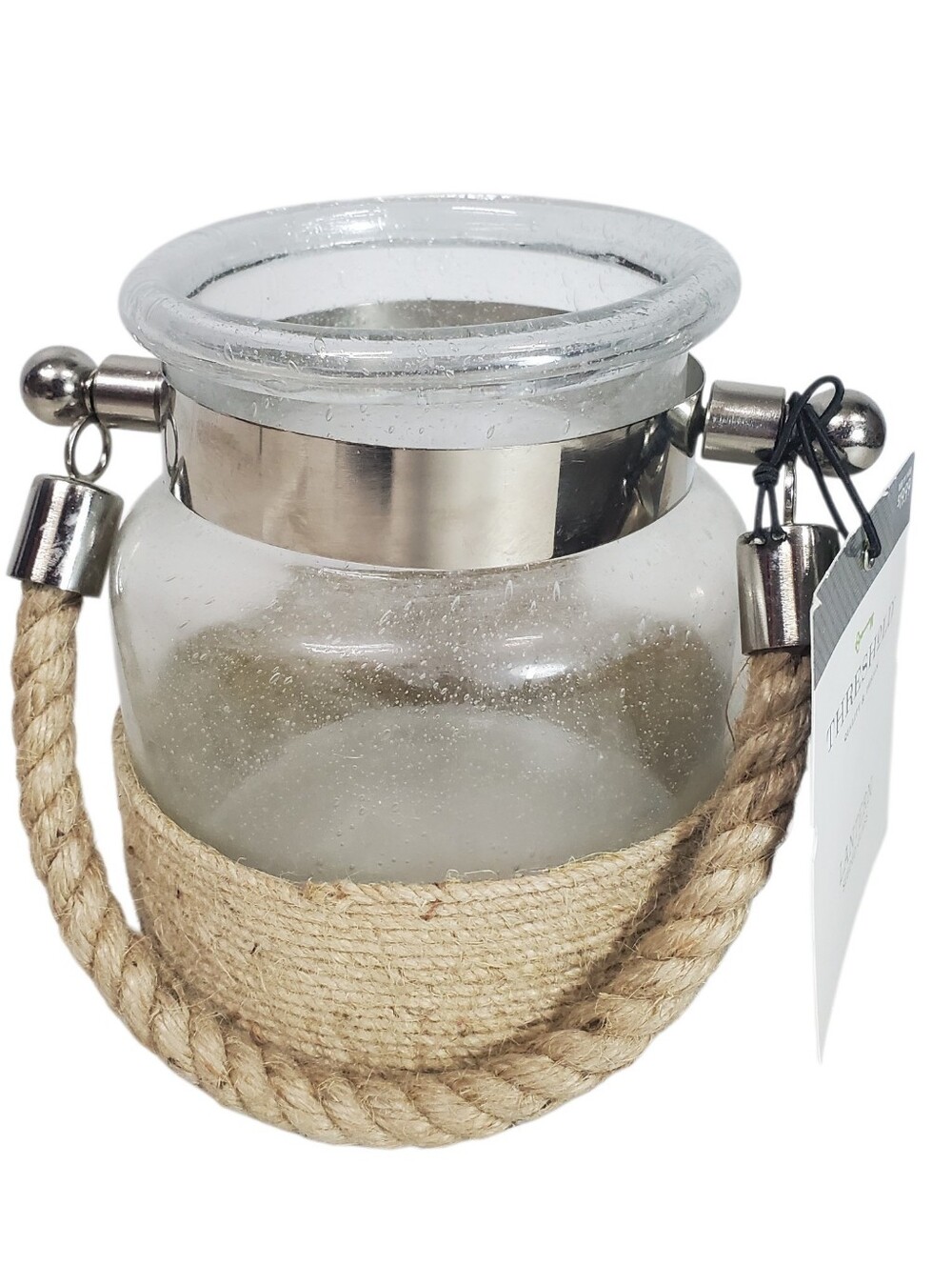 Threshold Seed Glass Candleholder Nautical Fishermancore Cottagecore Rustic Rope
